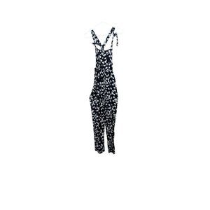 Y2K Wet Seal Black White Daisy Romper Jumpsuit Overalls